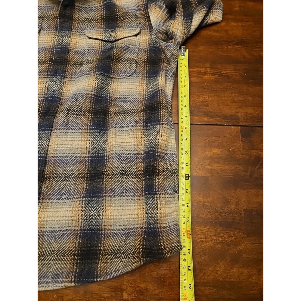 Men's Sonoma Heavyweight Flannel Herringbone Long Sleeve Button Down Size Large - Picture 8 of 9